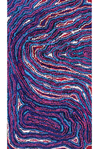 Aboriginal Artwork by Magda Nakamarra Curtis, Lappi Lappi Jukurrpa, 107x61cm