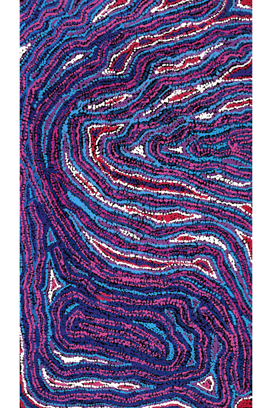 Aboriginal Artwork by Magda Nakamarra Curtis, Lappi Lappi Jukurrpa, 107x61cm