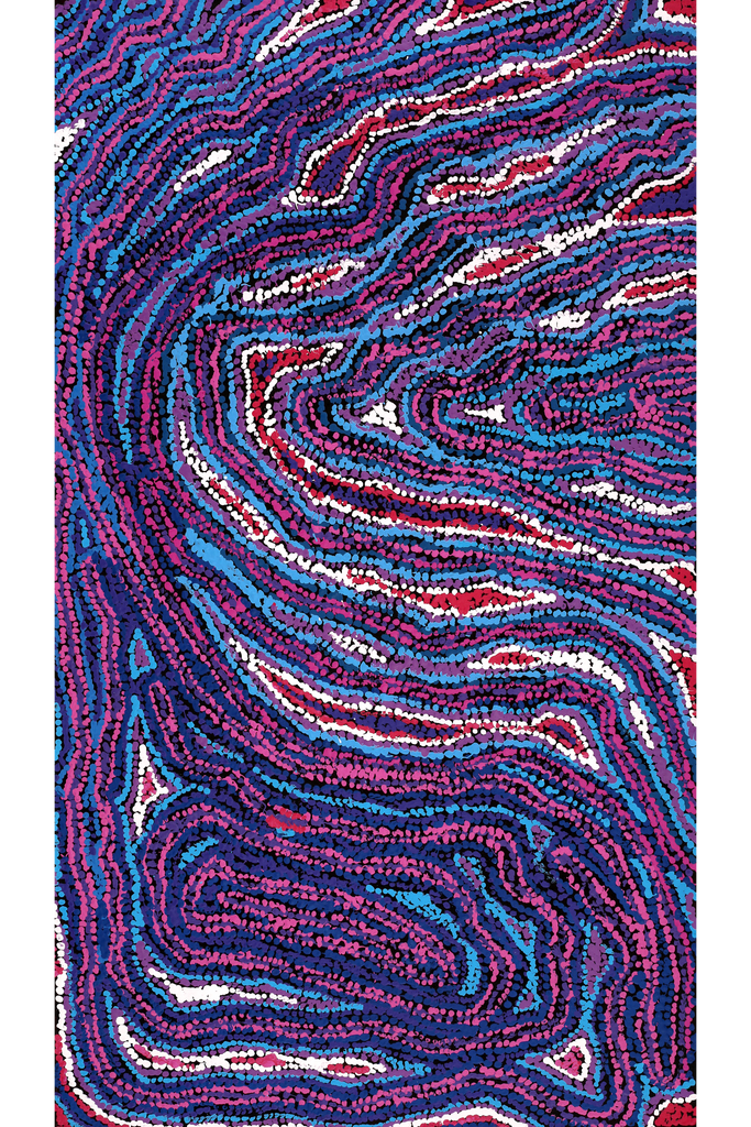 Aboriginal Artwork by Magda Nakamarra Curtis, Lappi Lappi Jukurrpa, 107x61cm - ART ARK®