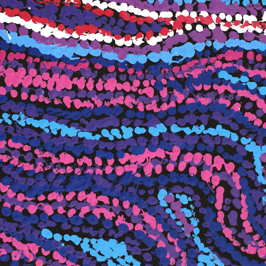 Aboriginal Artwork by Magda Nakamarra Curtis, Lappi Lappi Jukurrpa, 107x61cm