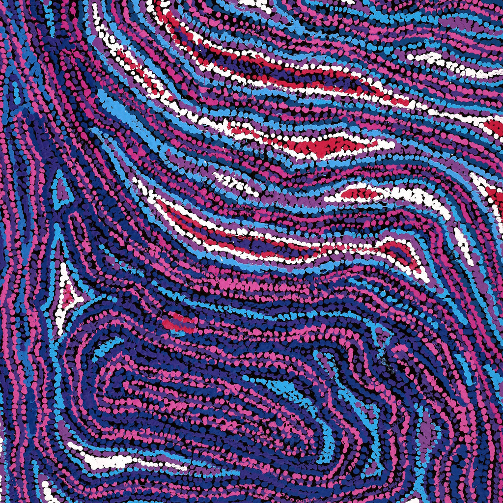 Aboriginal Artwork by Magda Nakamarra Curtis, Lappi Lappi Jukurrpa, 107x61cm