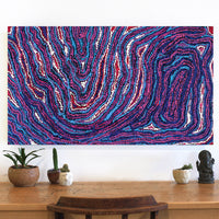 Aboriginal Artwork by Magda Nakamarra Curtis, Lappi Lappi Jukurrpa, 107x61cm