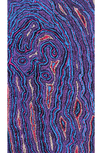 Aboriginal Artwork by Magda Nakamarra Curtis, Lappi Lappi Jukurrpa, 107x61cm