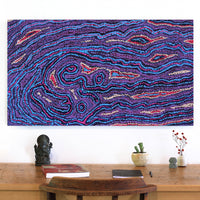 Aboriginal Artwork by Magda Nakamarra Curtis, Lappi Lappi Jukurrpa, 107x61cm