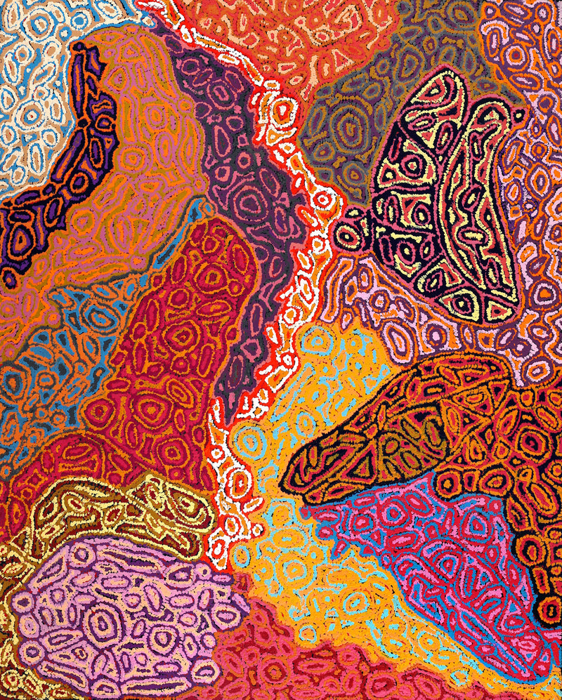 Aboriginal Artwork by Magda Nakamarra Curtis, Lappi Lappi Jukurrpa, 152x122cm