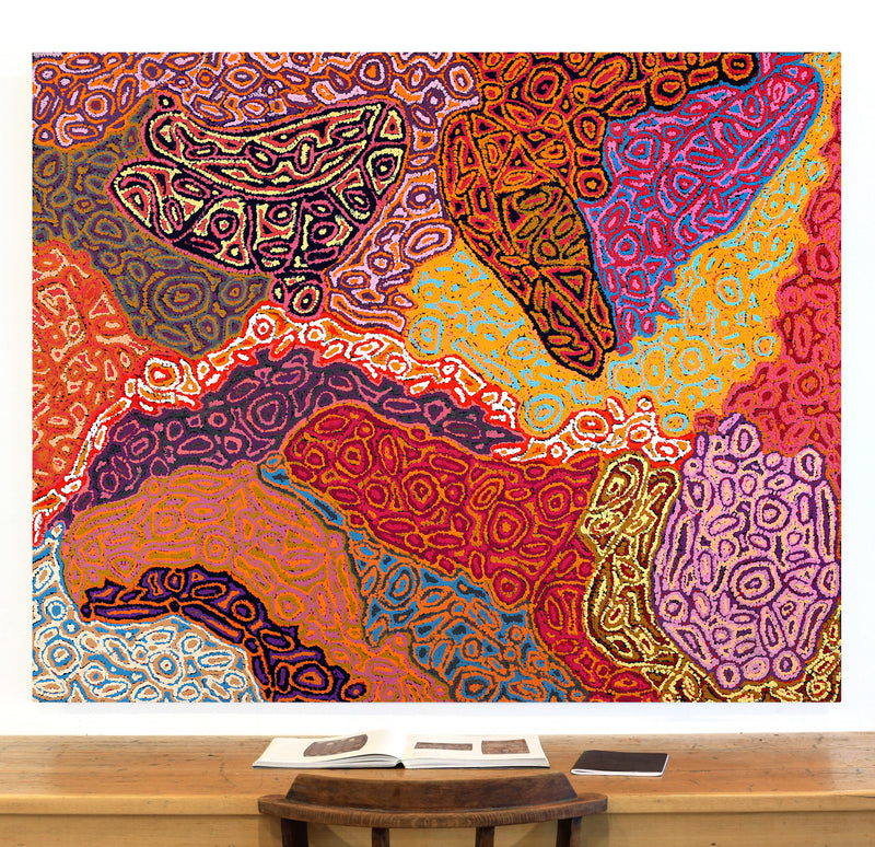 Aboriginal Artwork by Magda Nakamarra Curtis, Lappi Lappi Jukurrpa, 152x122cm