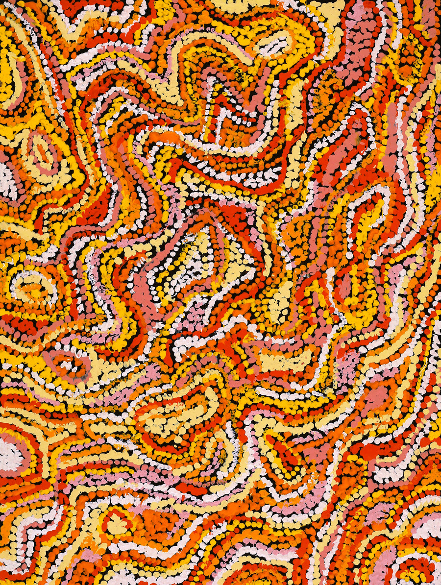 Aboriginal Artwork by Magda Nakamarra Curtis, Lappi Lappi Jukurrpa, 61x46cm