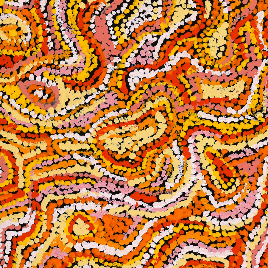 Aboriginal Artwork by Magda Nakamarra Curtis, Lappi Lappi Jukurrpa, 61x46cm