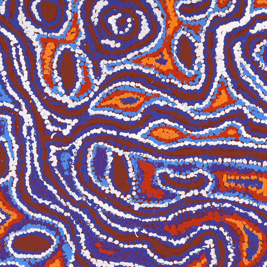 Aboriginal Artwork by Magda Nakamarra Curtis, Lappi Lappi Jukurrpa, 61x61cm