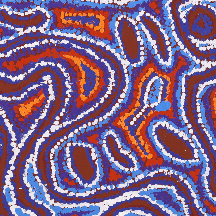 Aboriginal Artwork by Magda Nakamarra Curtis, Lappi Lappi Jukurrpa, 61x61cm