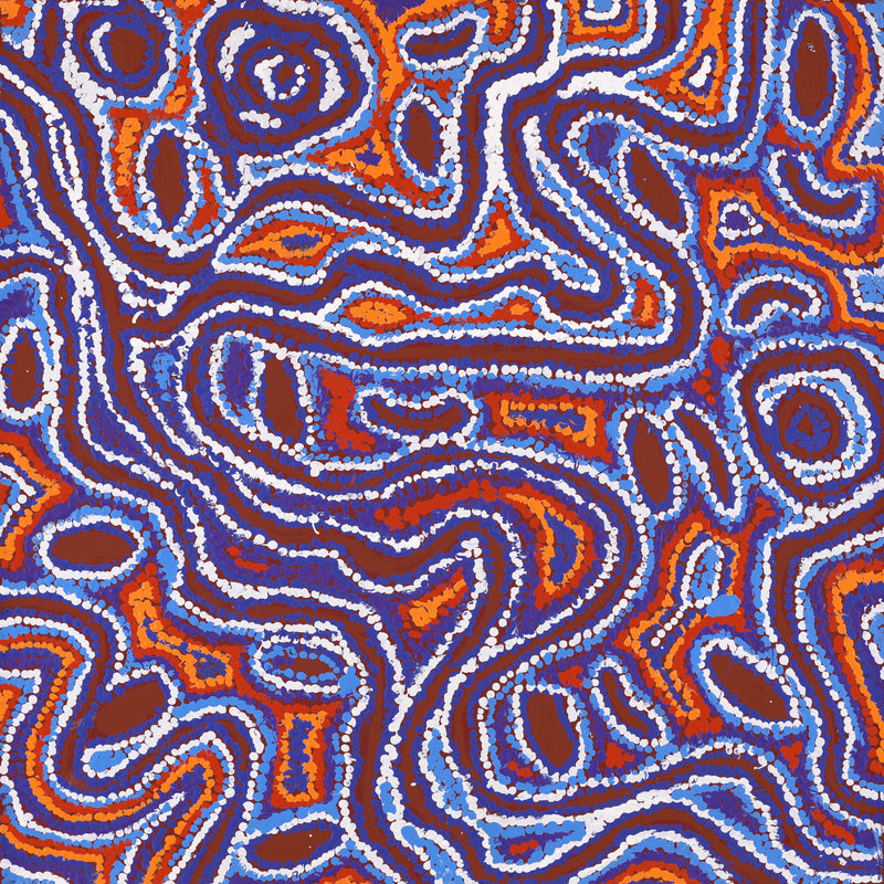 Aboriginal Artwork by Magda Nakamarra Curtis, Lappi Lappi Jukurrpa, 61x61cm
