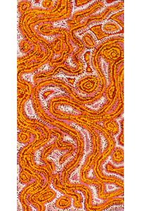 Aboriginal Artwork by Magda Nakamarra Curtis, Lappi Lappi Jukurrpa, 91x46cm