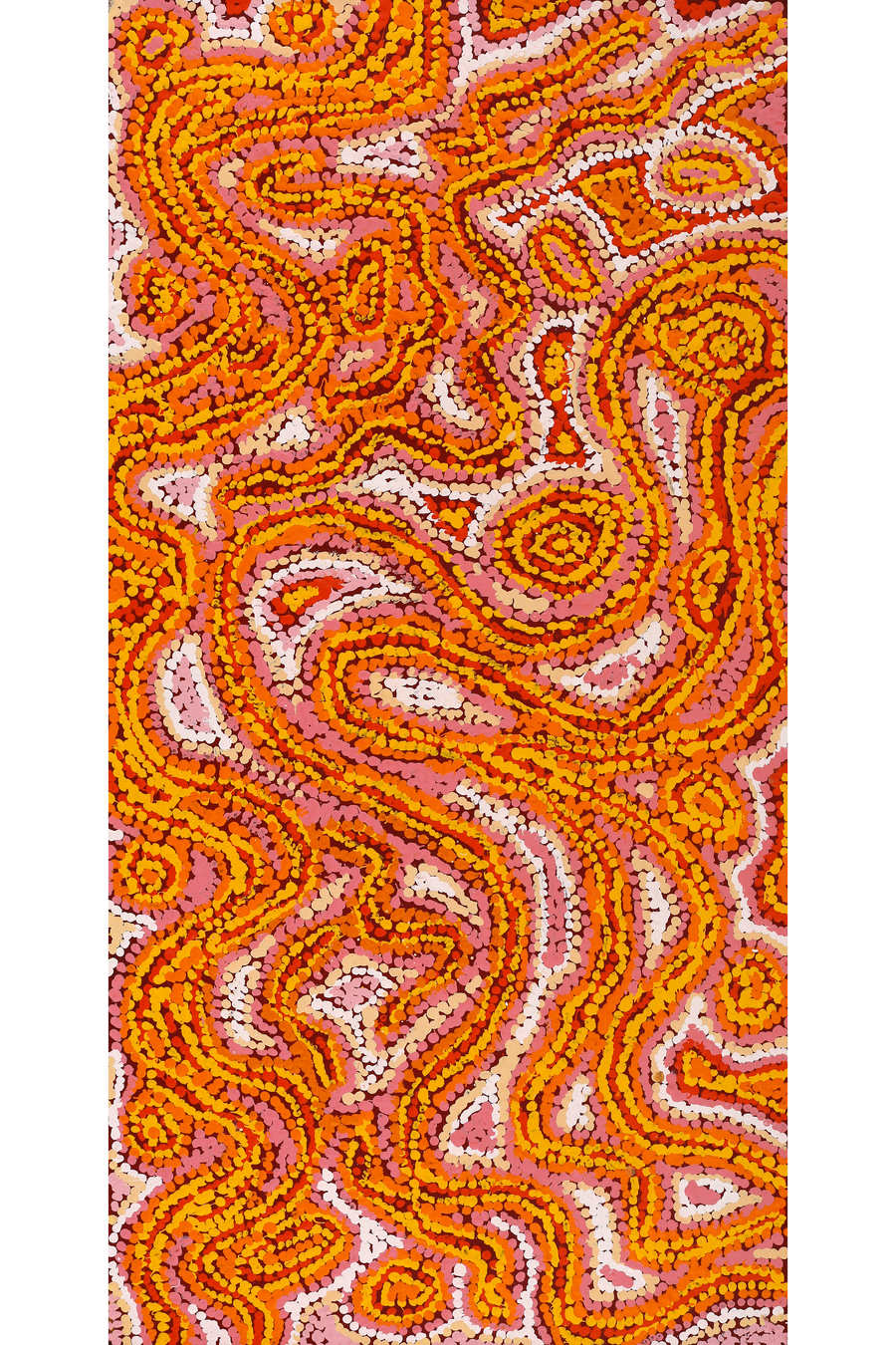 Aboriginal Artwork by Magda Nakamarra Curtis, Lappi Lappi Jukurrpa, 91x46cm