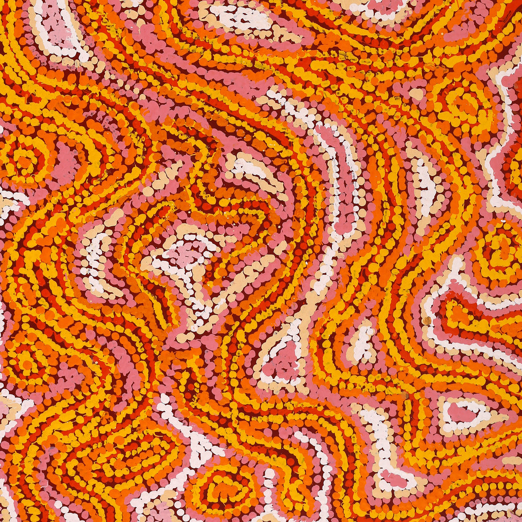 Aboriginal Artwork by Magda Nakamarra Curtis, Lappi Lappi Jukurrpa, 91x46cm