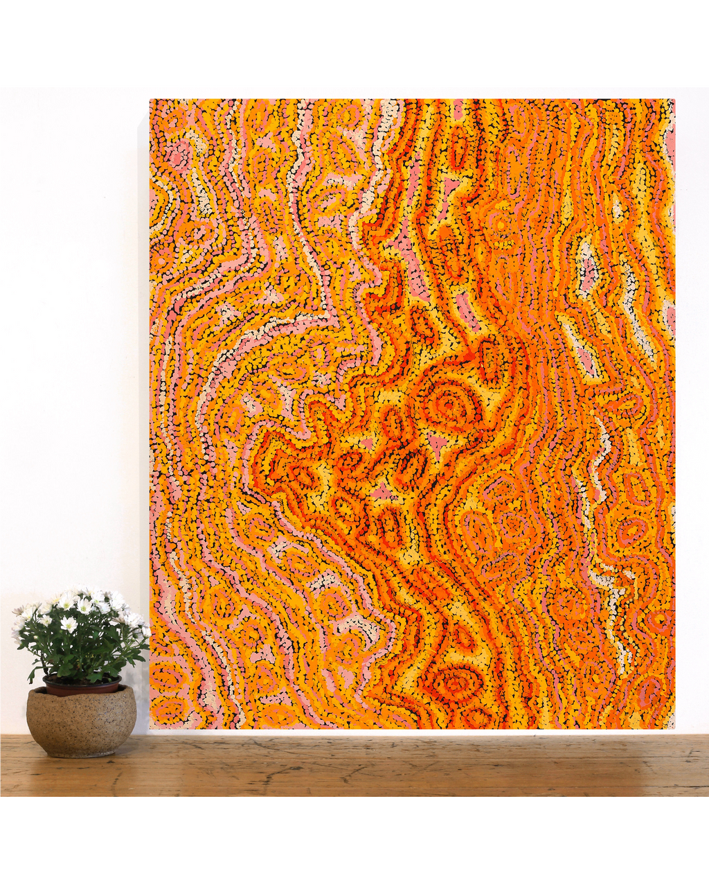 Aboriginal Artwork by Magda Nakamarra Curtis, Lappi Lappi Jukurrpa, 91x76cm