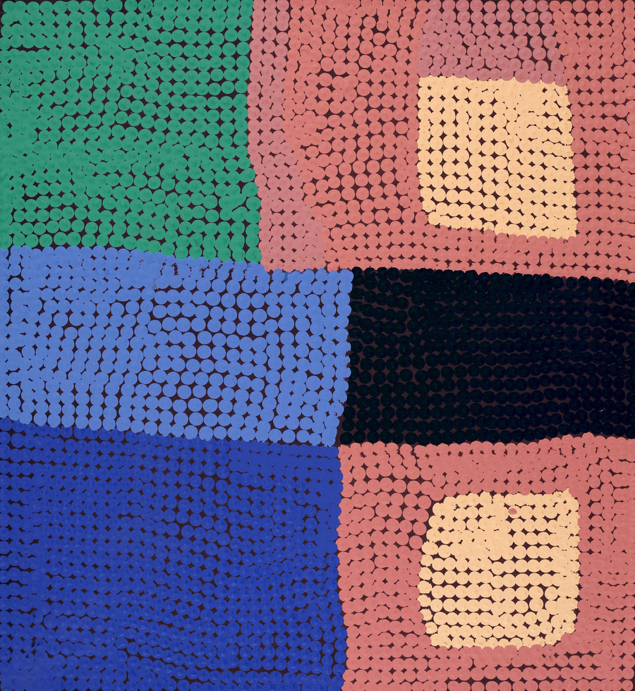 Aboriginal Artwork by Maggie Green, Untitled, 61x56cm