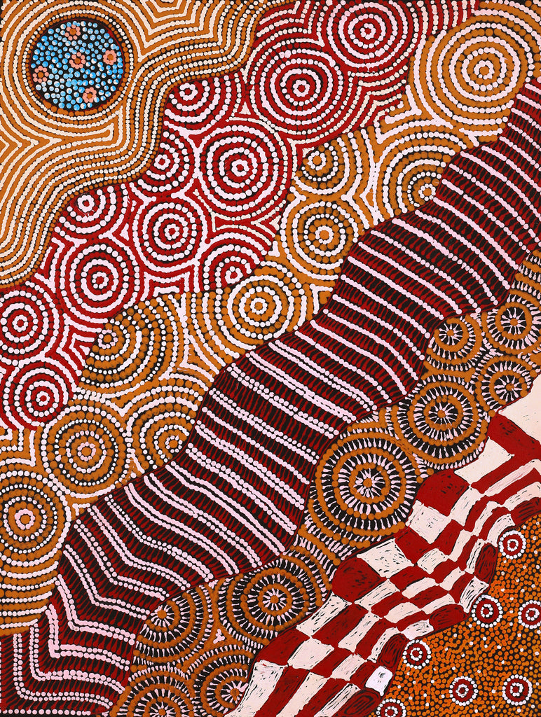 Aboriginal Art by Maggie Napangardi Williams, Janmarda Jukurrpa (Bush Onion Dreaming), 61x46cm - ART ARK®