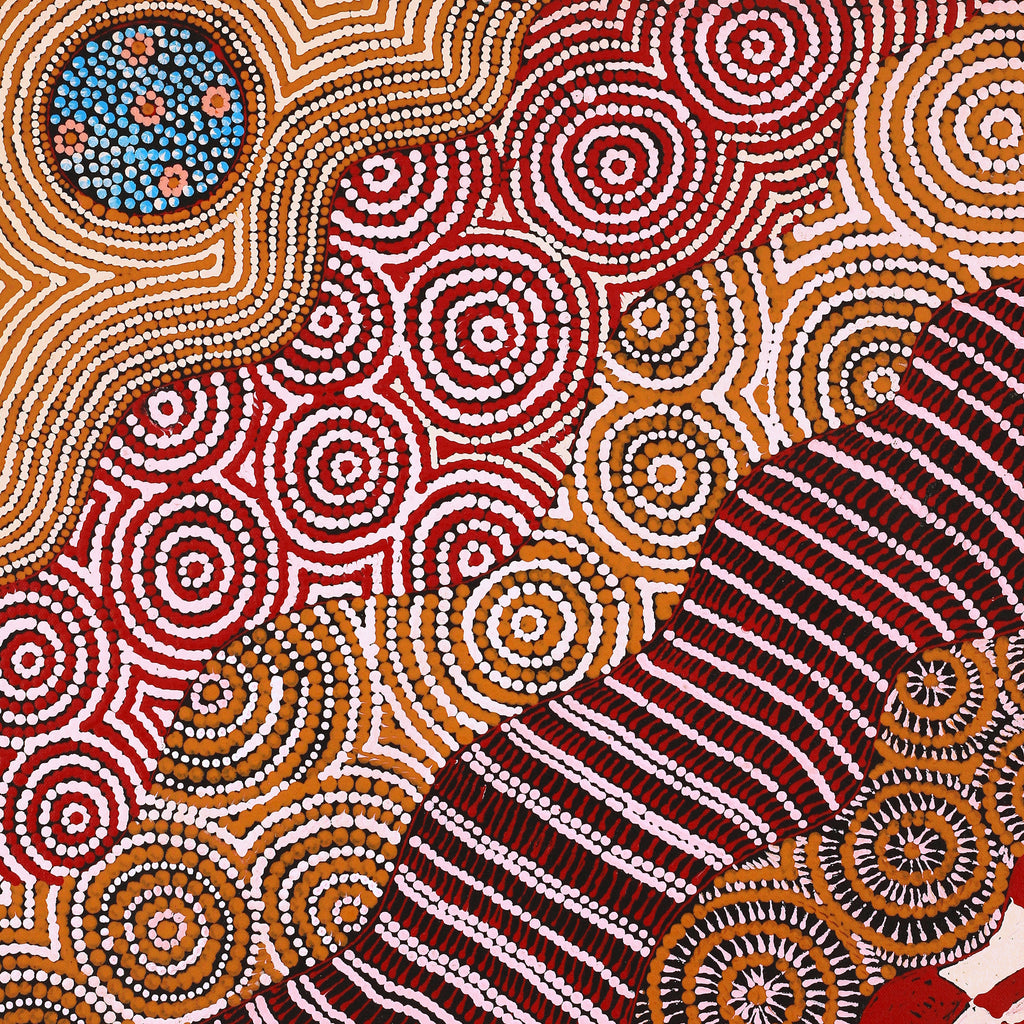 Aboriginal Artwork by Maggie Napangardi Williams, Janmarda Jukurrpa (Bush Onion Dreaming), 61x46cm