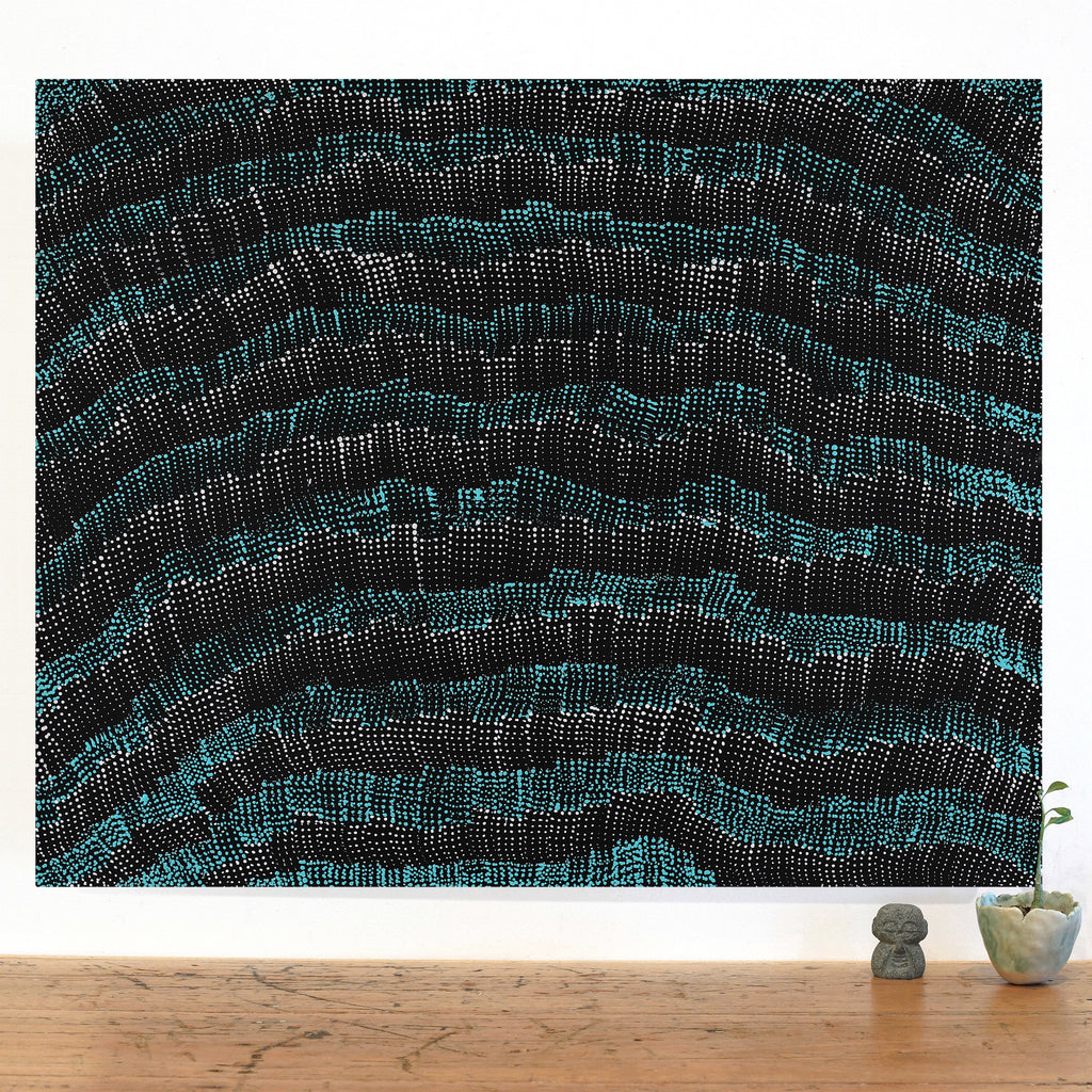 Aboriginal Artwork by Maitland Jupurrula Nelson, Patterns of the Landscape around Yuendumu, 76x61cm