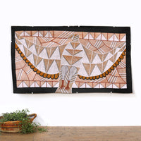 Aboriginal Artwork by Manasseh Namunjdja, Mibbarr (White-bellied Sea Eagle), 111x61m Bark Painting