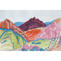 Aboriginal Artwork by Mandy Malbunka, Tjoritja (West MacDonnell Ranges), 27.5x18cm