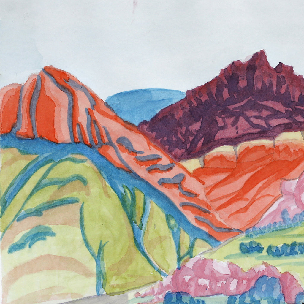 Aboriginal Artwork by Mandy Malbunka, Tjoritja (West MacDonnell Ranges), 27.5x18cm