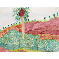 Aboriginal Artwork by Mandy Malbunka, Alyape (Palm Valley), 35.5x27cm
