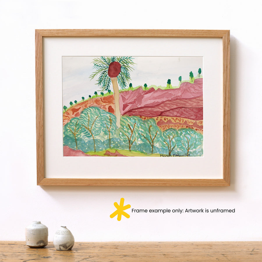 Aboriginal Artwork by Mandy Malbunka, Alyape (Palm Valley), 35.5x27cm