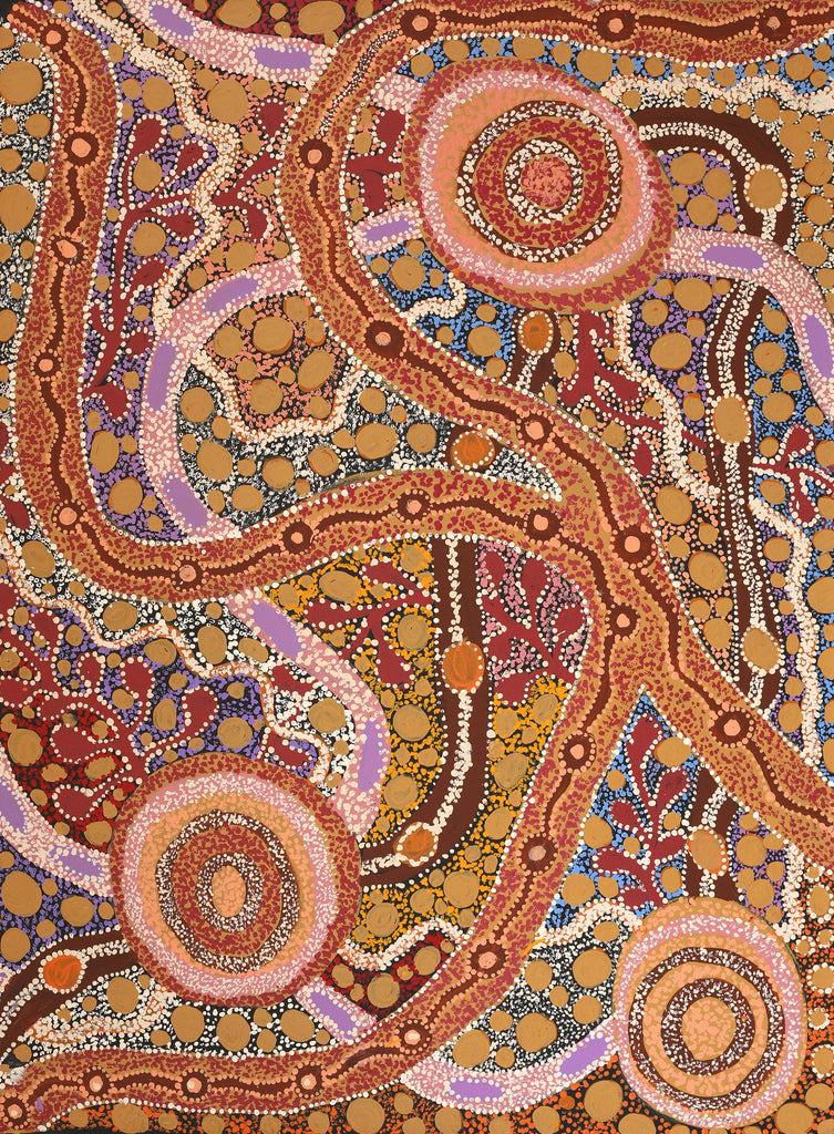 Aboriginal Artwork by Maralyn Stanley Inawinytji, Minyma Kutjara Wingellina, 102x75cm
