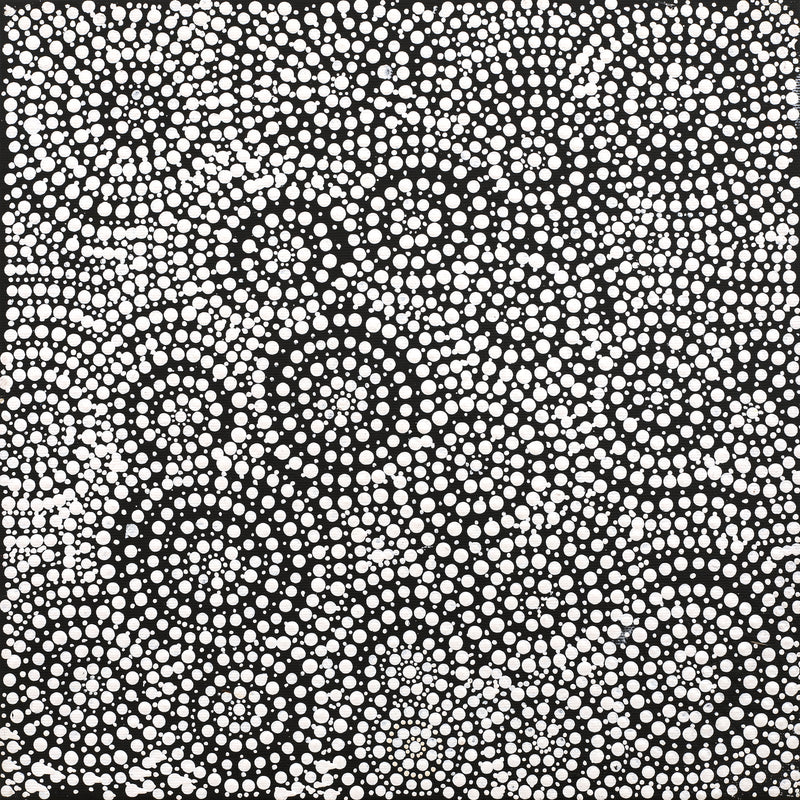 Aboriginal Artwork by Marcia Nampijinpa Sampson, Ngapa Jukurrpa (Water Dreaming) - Pirlinyarnu , 30x30cm
