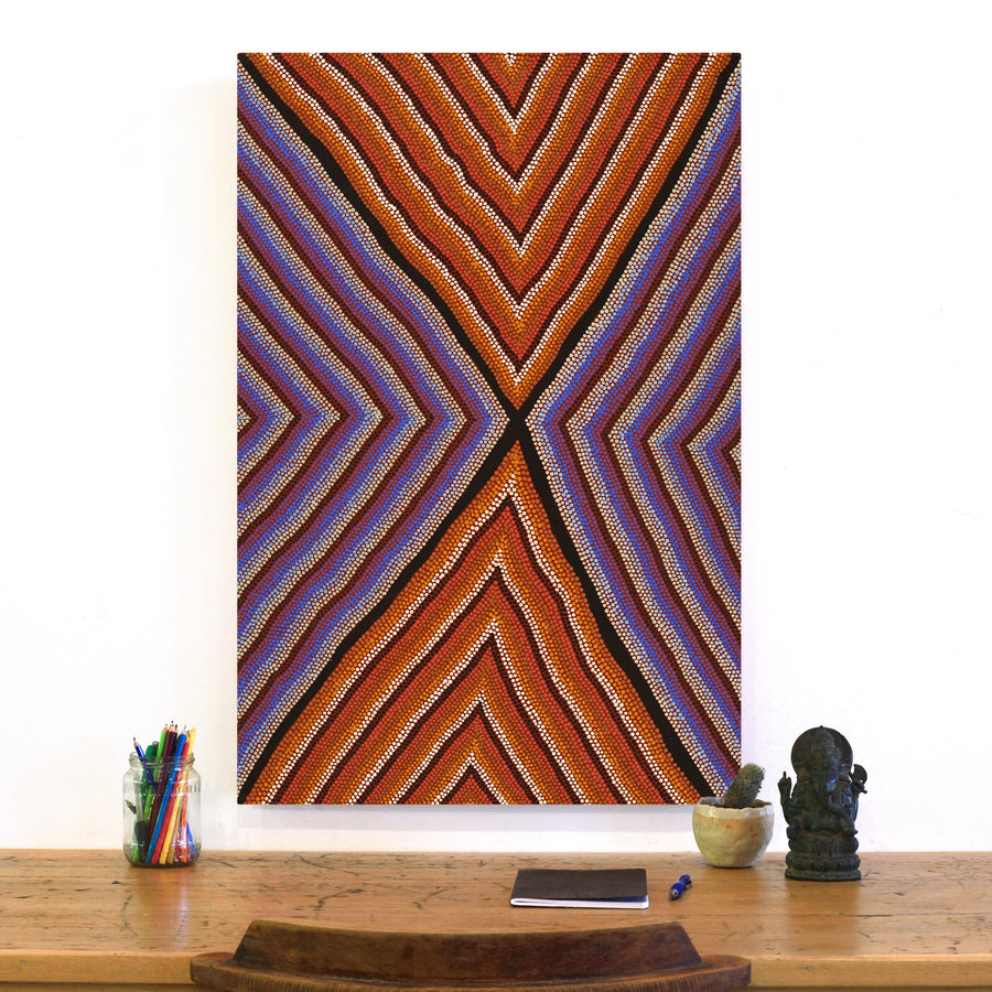 Aboriginal Artwork by Margaret Donegan, Pukara, 91x61cm