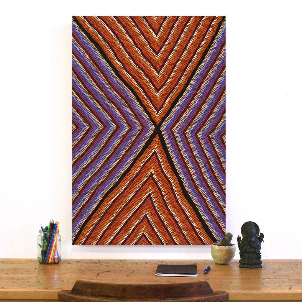 Aboriginal Art by Margaret Donegan, Pukara, 91x61cm - ART ARK®