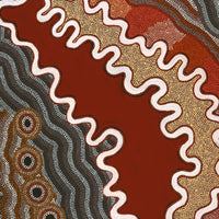 Aboriginal Artwork by Margaret Donegan, Wati Kutjara Wanampi, 91x76cm