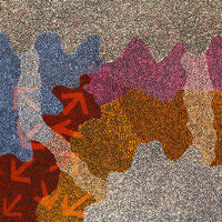 Aboriginal Artwork by Margaret Nangala Gallagher, Yankirri Jukurrpa (Emu Dreaming), 107x107cm