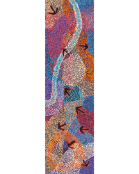 Aboriginal Artwork by Margaret Nangala Gallagher, Yankirri Jukurrpa (Emu Dreaming), 107x30cm