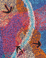 Aboriginal Artwork by Margaret Nangala Gallagher, Yankirri Jukurrpa (Emu Dreaming), 107x30cm