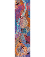 Aboriginal Artwork by Margaret Nangala Gallagher, Yankirri Jukurrpa (Emu Dreaming), 107x30cm
