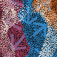 Aboriginal Artwork by Margaret Nangala Gallagher, Yankirri Jukurrpa (Emu Dreaming), 107x30cm