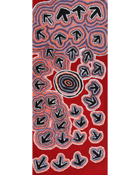 Aboriginal Artwork by Margaret Nangala Gallagher, Yankirri Jukurrpa (Emu Dreaming), 107x46cm