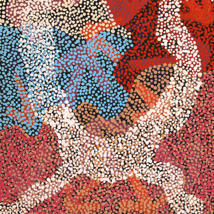 Aboriginal Artwork by Margaret Nangala Gallagher, Yankirri Jukurrpa (Emu Dreaming), 107x46cm