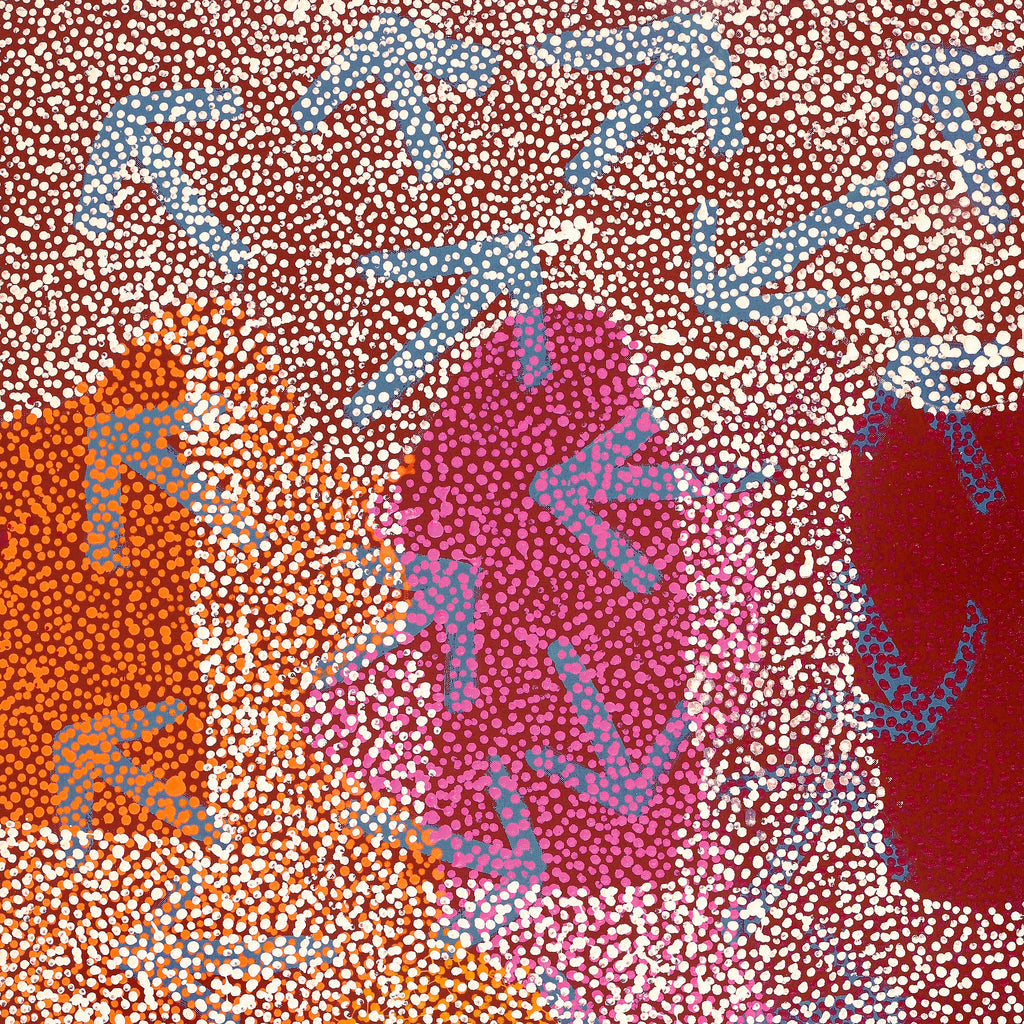 Aboriginal Artwork by Margaret Nangala Gallagher, Yankirri Jukurrpa (Emu Dreaming), 107x61cm
