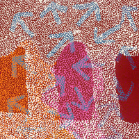 Aboriginal Artwork by Margaret Nangala Gallagher, Yankirri Jukurrpa (Emu Dreaming), 107x61cm