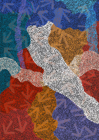 Aboriginal Artwork by Margaret Nangala Gallagher, Yankirri Jukurrpa (Emu Dreaming), 107x76cm