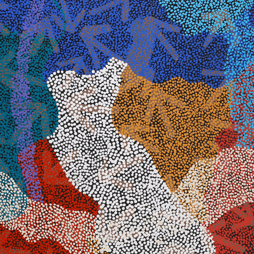 Aboriginal Art by Margaret Nangala Gallagher, Yankirri Jukurrpa (Emu Dreaming), 107x76cm - ART ARK®