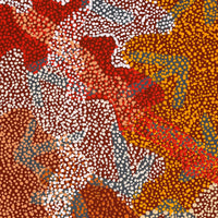 Aboriginal Artwork by Margaret Nangala Gallagher, Yankirri Jukurrpa (Emu Dreaming), 122x46cm