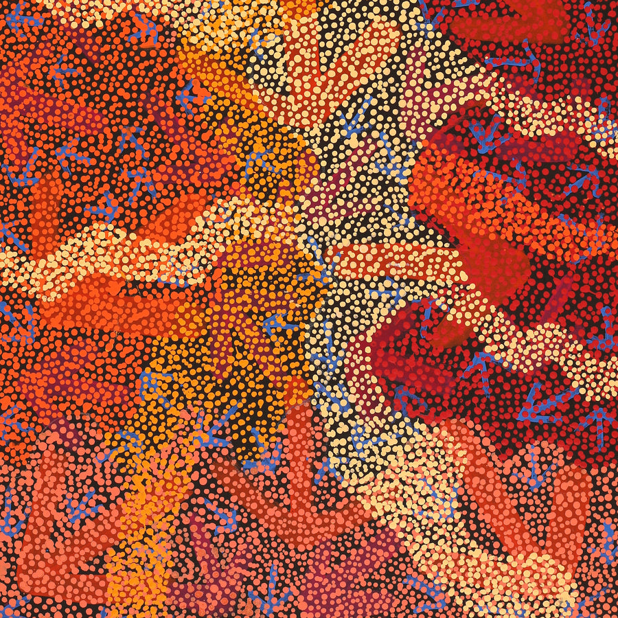 Aboriginal Artwork by Margaret Nangala Gallagher, Yankirri Jukurrpa (Emu Dreaming), 122x61cm