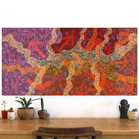 Aboriginal Artwork by Margaret Nangala Gallagher, Yankirri Jukurrpa (Emu Dreaming), 122x61cm