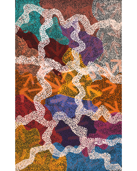 Aboriginal Artwork by Margaret Nangala Gallagher, Yankirri Jukurrpa (Emu Dreaming), 122x76cm
