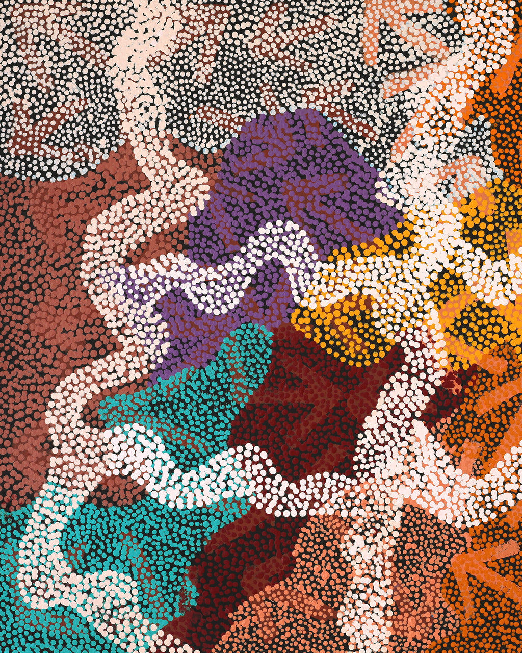 Aboriginal Artwork by Margaret Nangala Gallagher, Yankirri Jukurrpa (Emu Dreaming), 122x76cm