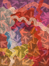 Aboriginal Artwork by Margaret Nangala Gallagher, Yankirri Jukurrpa (Emu Dreaming), 122x91cm